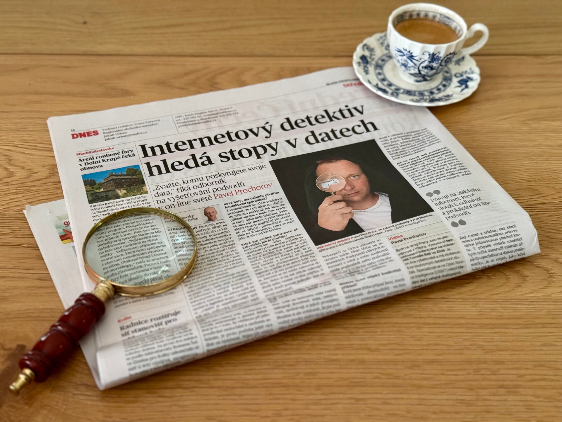 MF DNES — "Internet Detective Tracks Down Clues in Data"